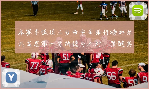本赛季弧顶三分命中率排行榜加尔扎高居第一肯纳德与八村塁紧随其后